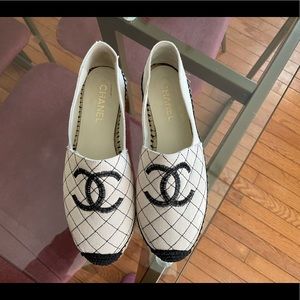Chanel Espadrilles (Cream/Black) Sz 40